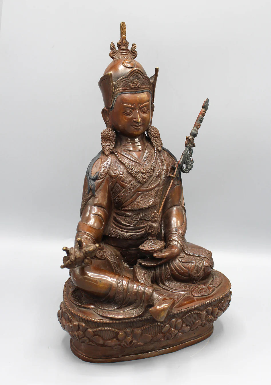 Copper Oxidized Guru Padmasambhava Statue  &nbsp;