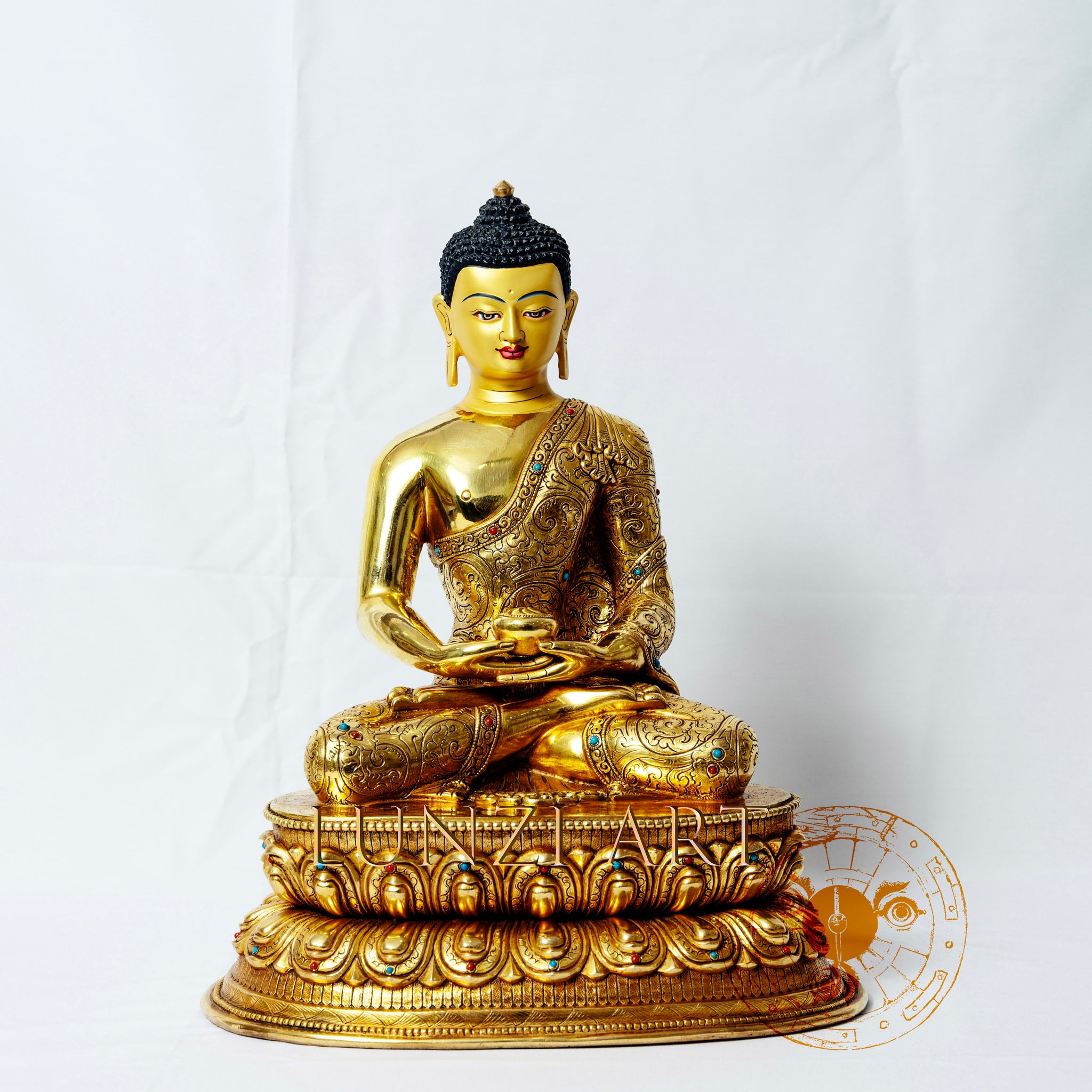 Copper Full Gold plated Amitabha Buddha - statues