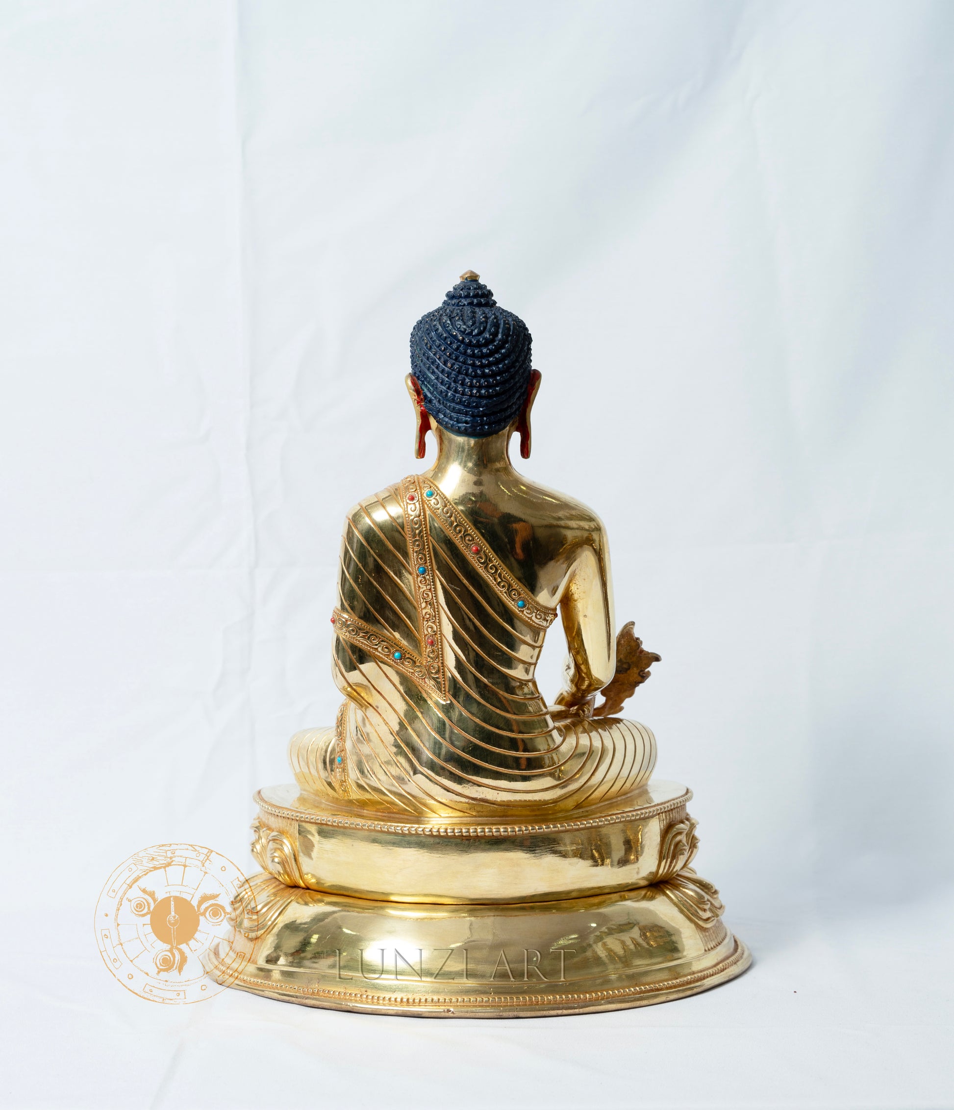 Copper Gilded Medicine Buddha Statue in Seated Posture - statues