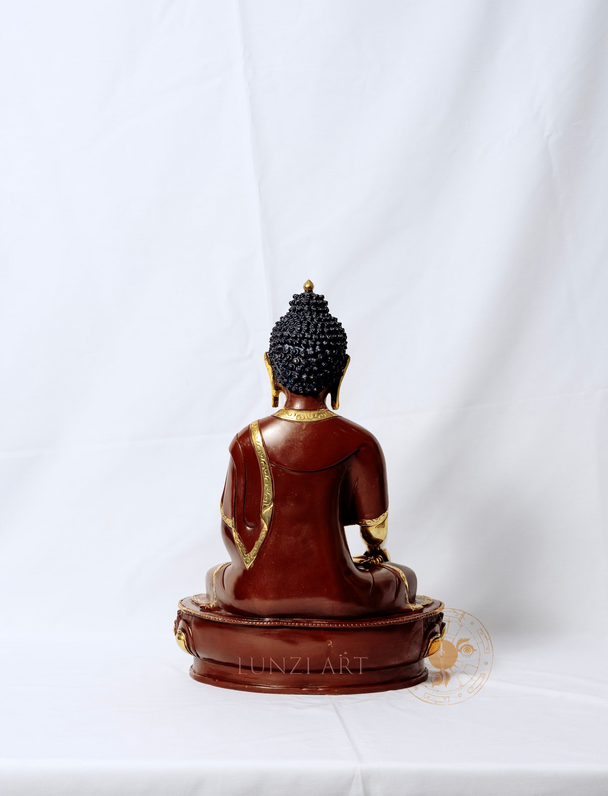 Copper Half Gold Plated Shakyamuni Buddha - statues