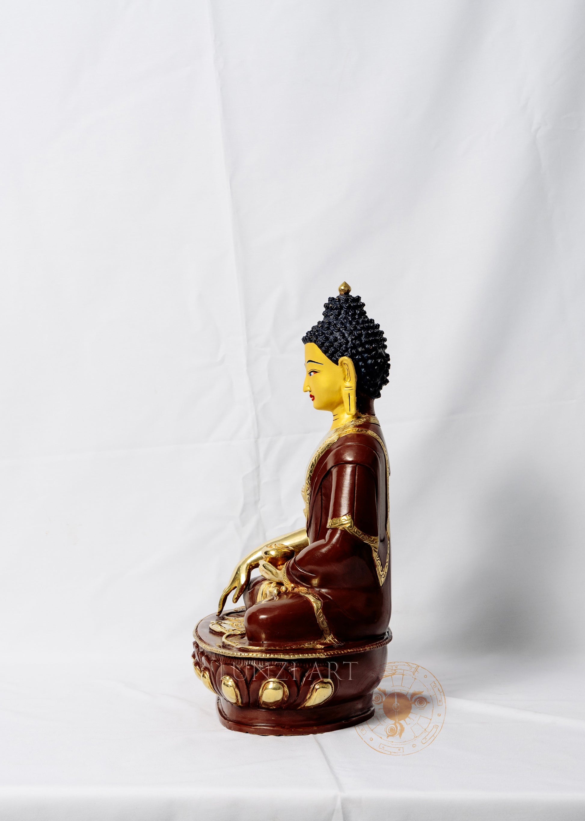Copper Half Gold Plated Shakyamuni Buddha - statues