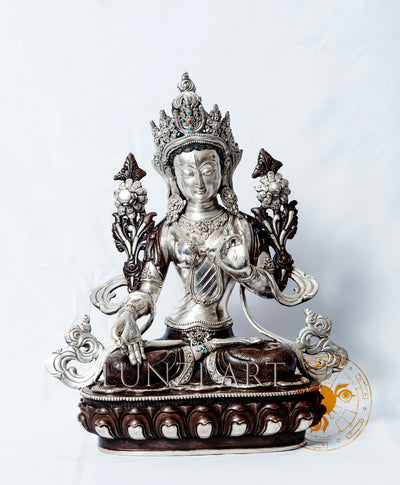 Copper plated White Tara Sitting Statue - statues