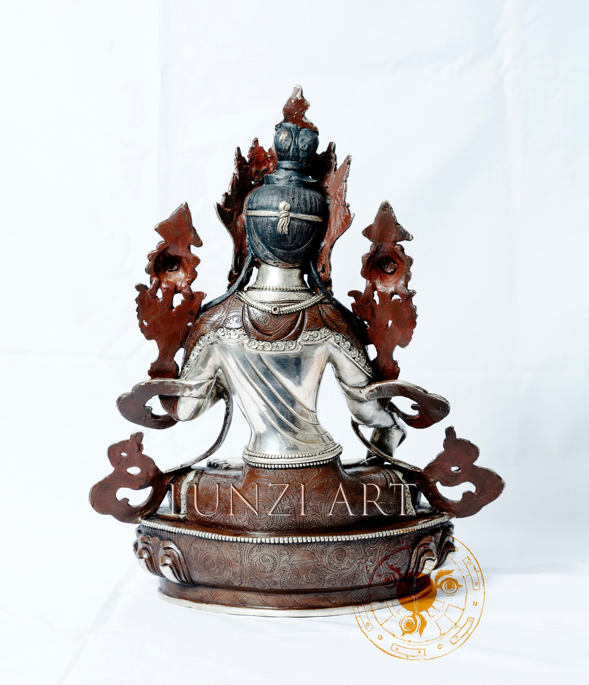 Copper plated White Tara Sitting Statue - statues