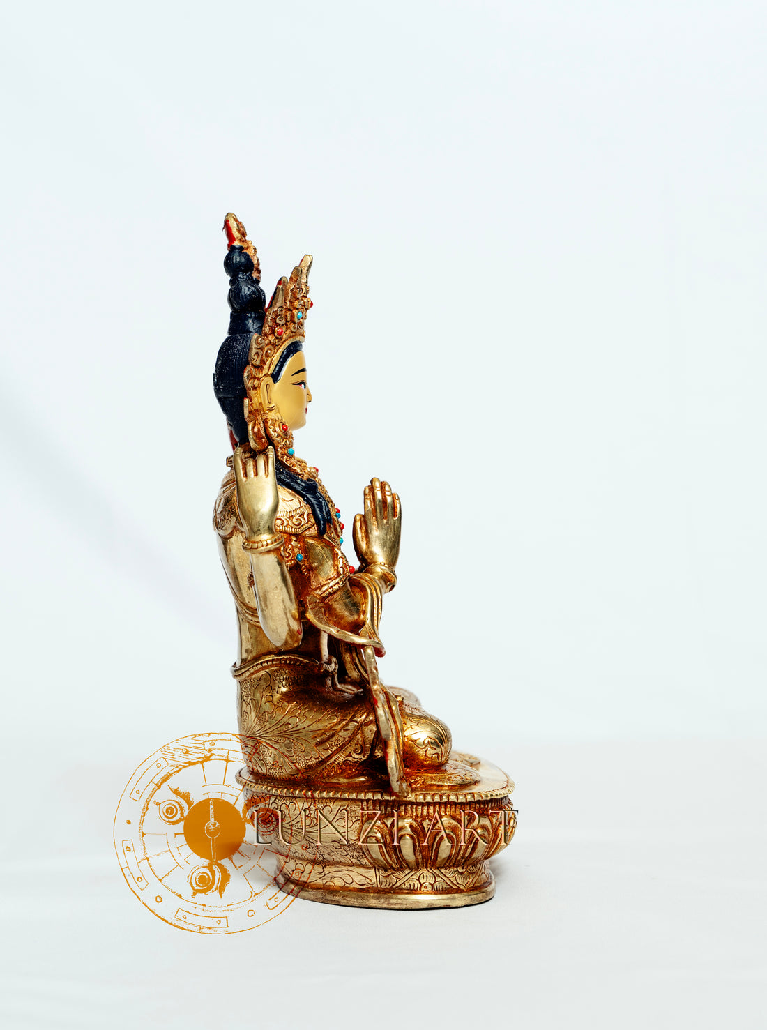 Full Gold plated "Four-armed Seated Chenrezig"
