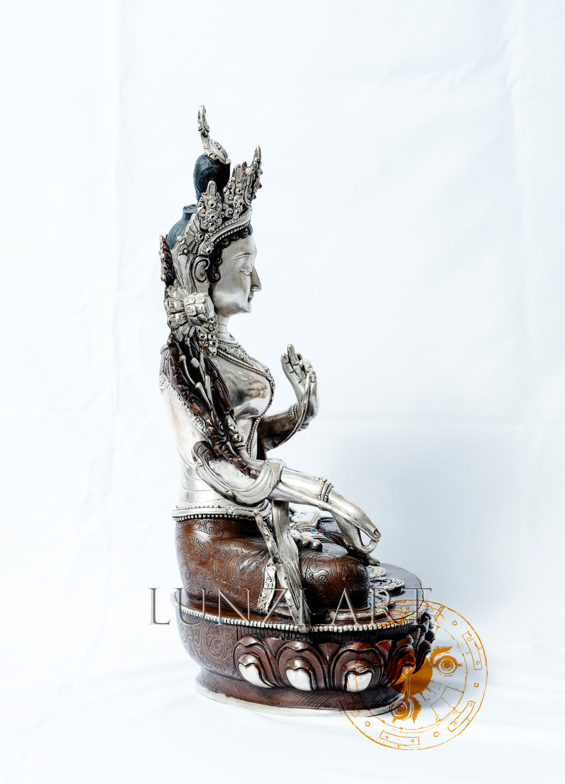 Copper plated White Tara Sitting Statue