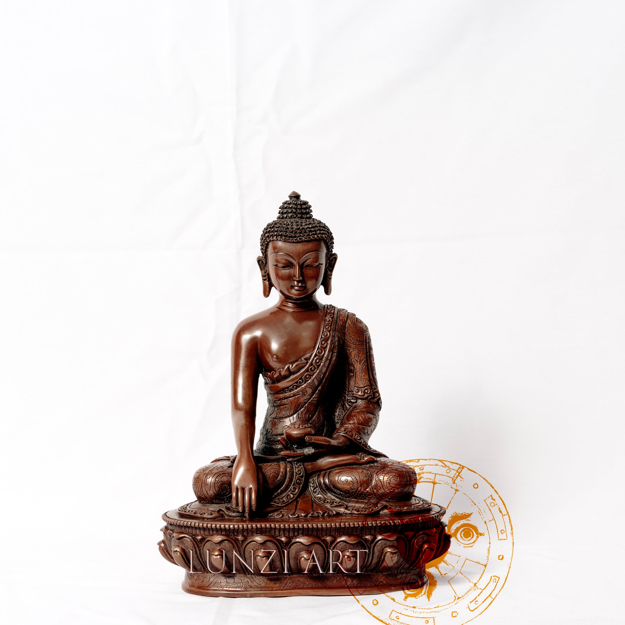 Copper Oxidized, Coffee Coloured Shakyamuni Buddha