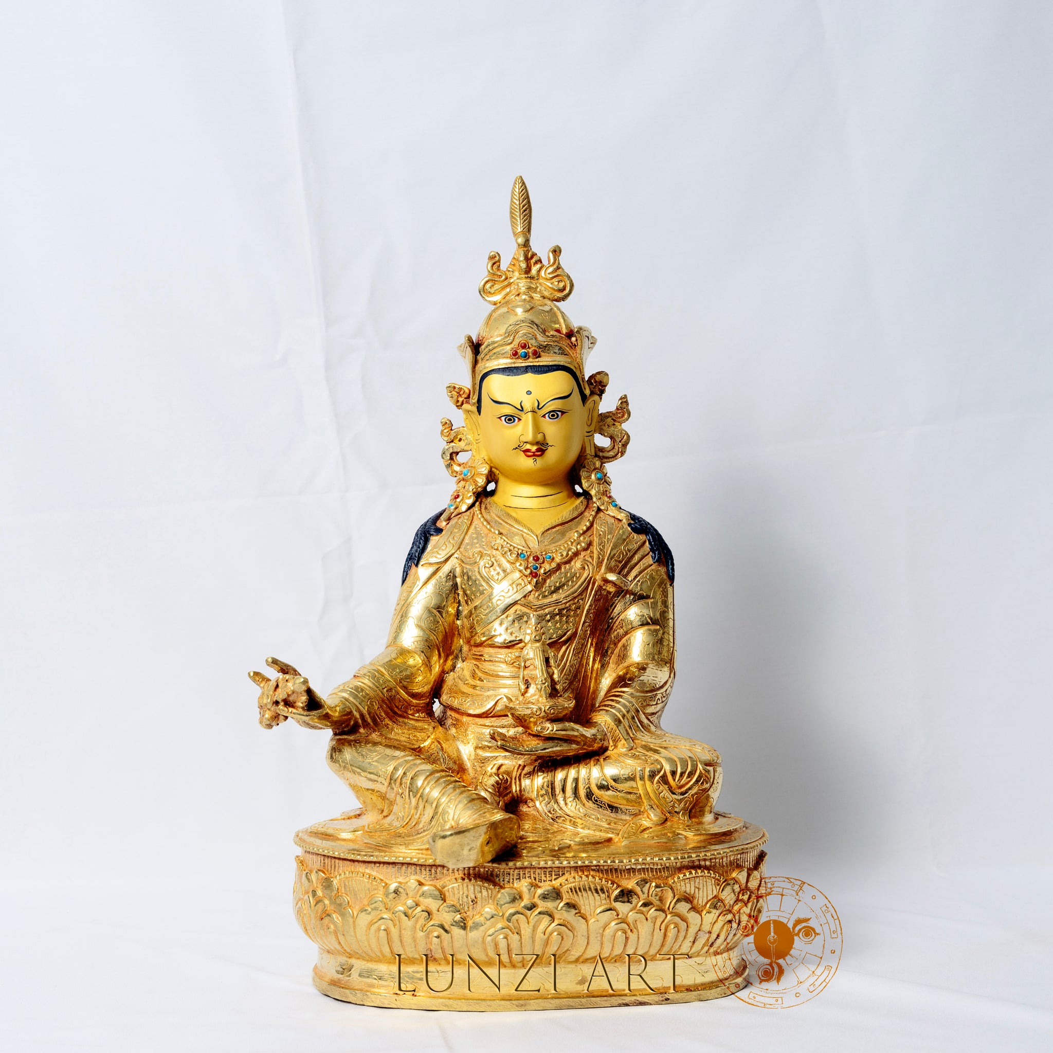 Gilded Copper Statue of Guru Rinpoche