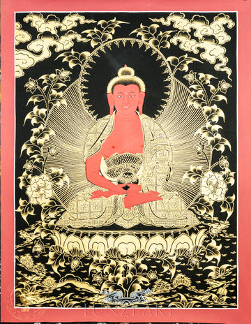 Amitabha Buddha Authentic Hand drawn Red Buddha