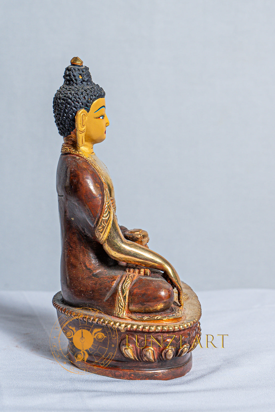 Mercury Gold Plated Copper Shakyamuni Buddha Seated Statue