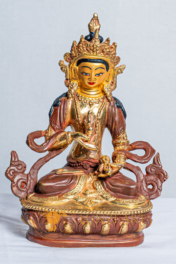 Statua Vajra Sattva in rame placcato oro mercurio