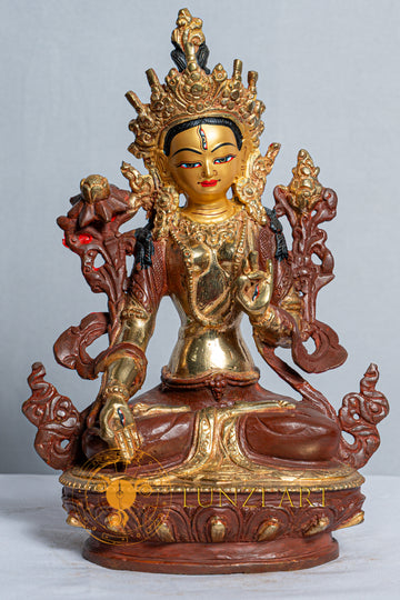 White Tara Statue |  Copper with Mercury Gold Plating