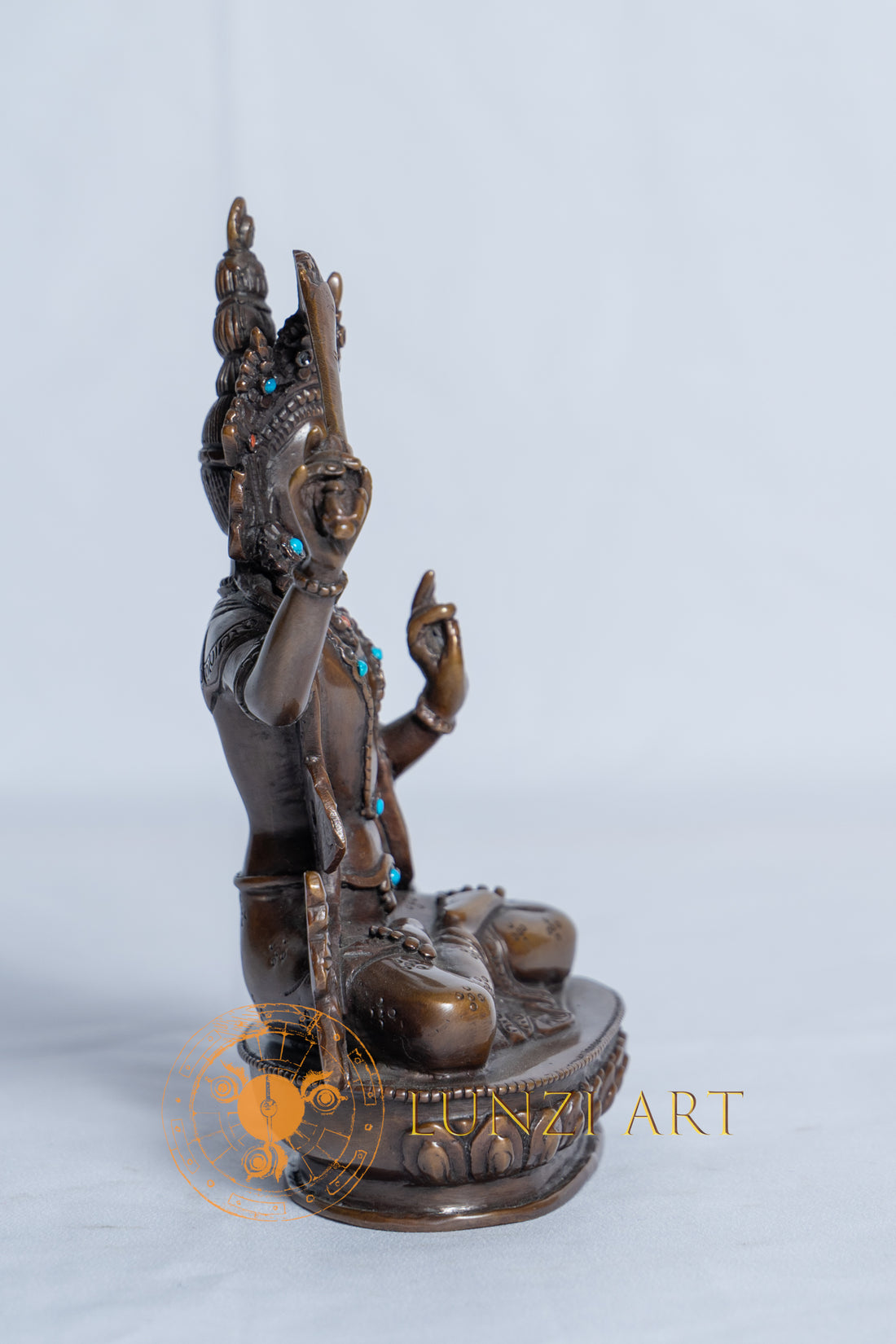 Copper Oxidized Manjushree Statue