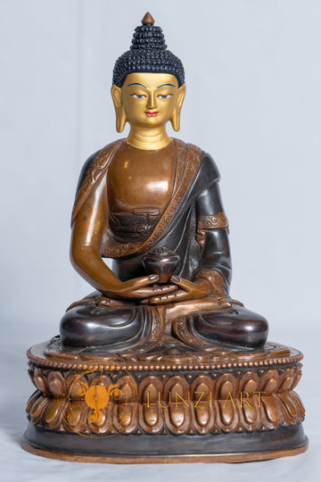 Copper Oxidized Amitabha Buddha