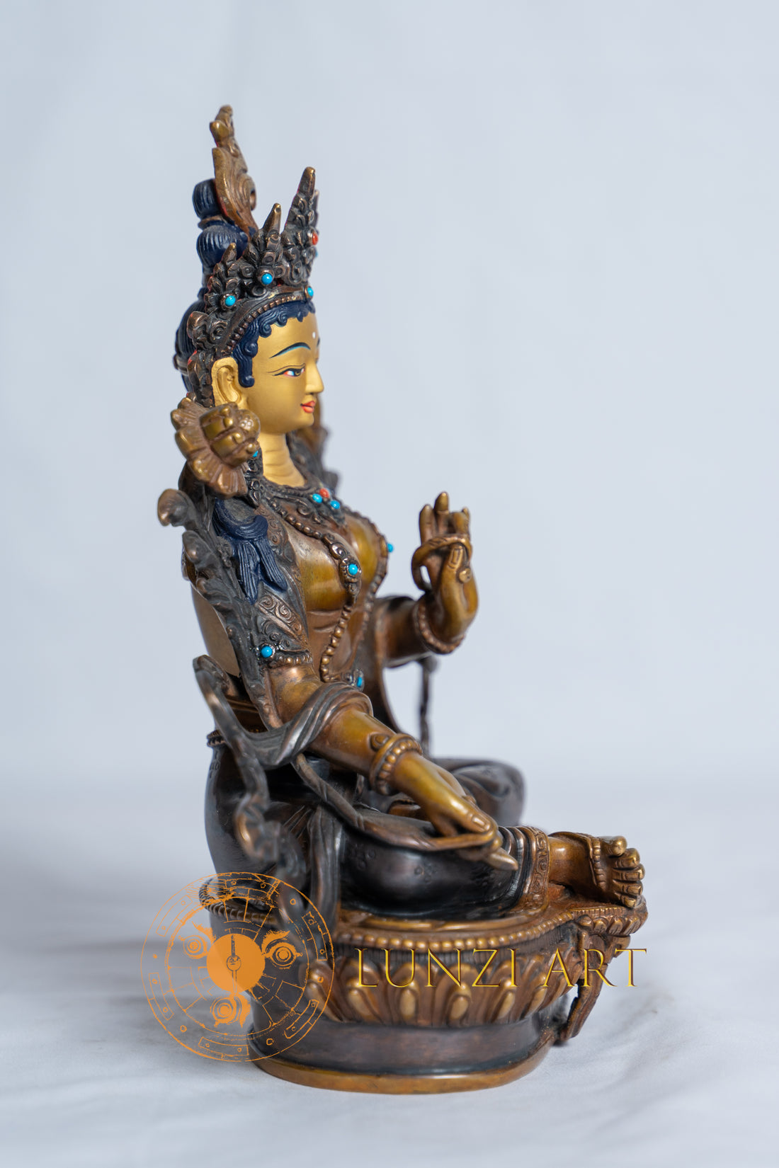 Copper Oxidized Face painted Green Tara