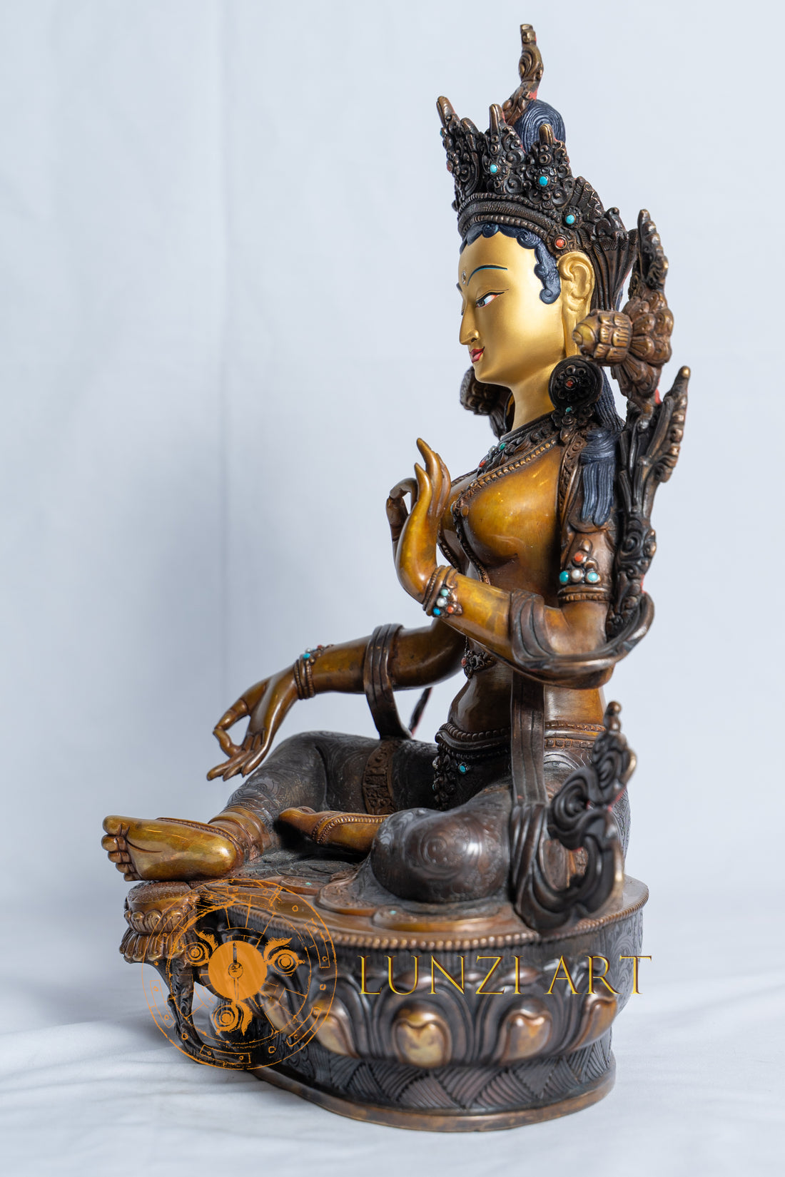 Copper Oxidized  face Painted Green Tara