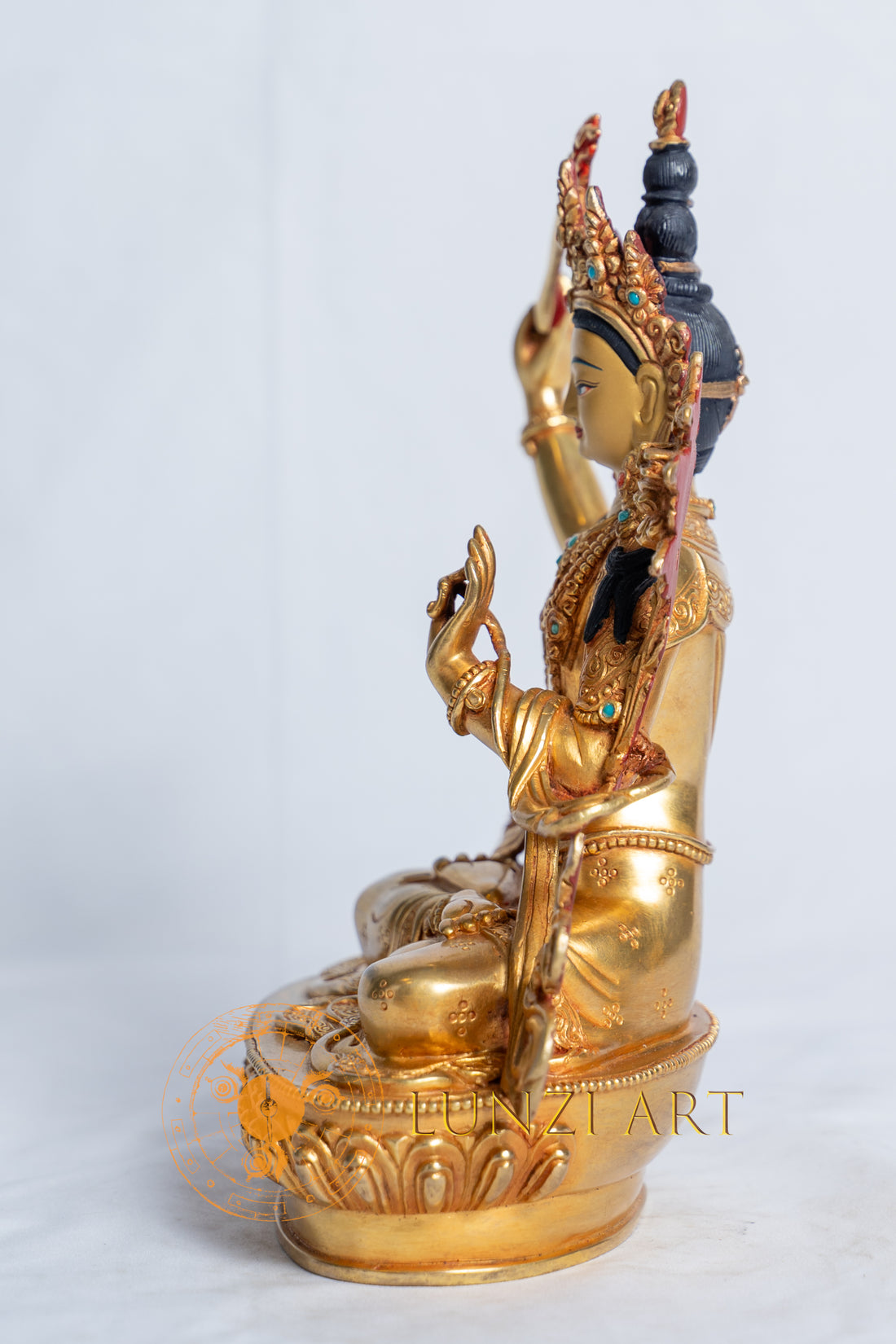 Manjushri Statue | Copper with full gold plated