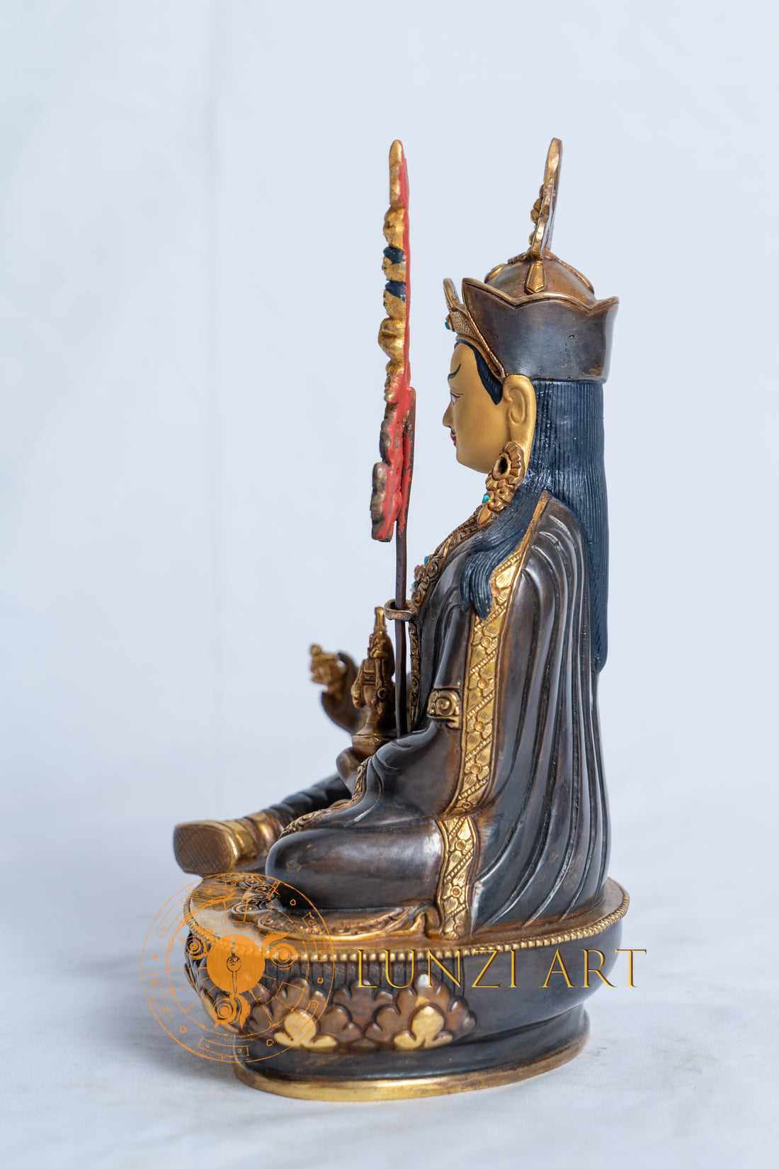 莲花生大士像 | 铜镀半金