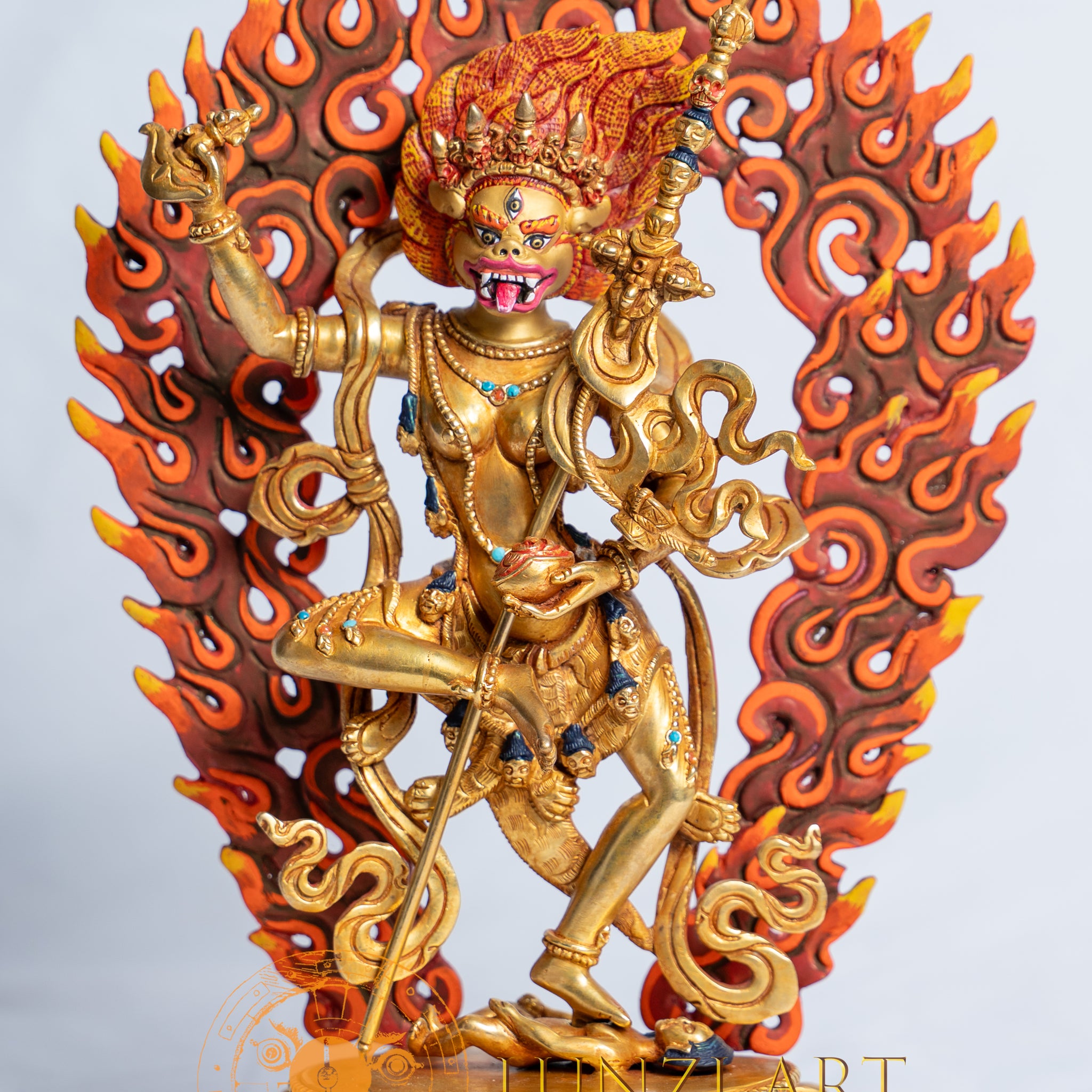 Simha Mukha Statue | 24k Full Gold Plated Copper