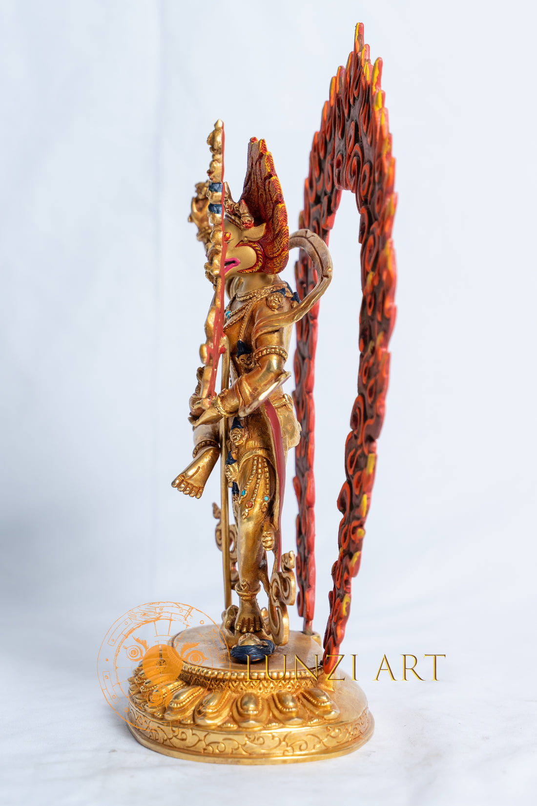 Simha Mukha Statue | 24k Full Gold Plated Copper