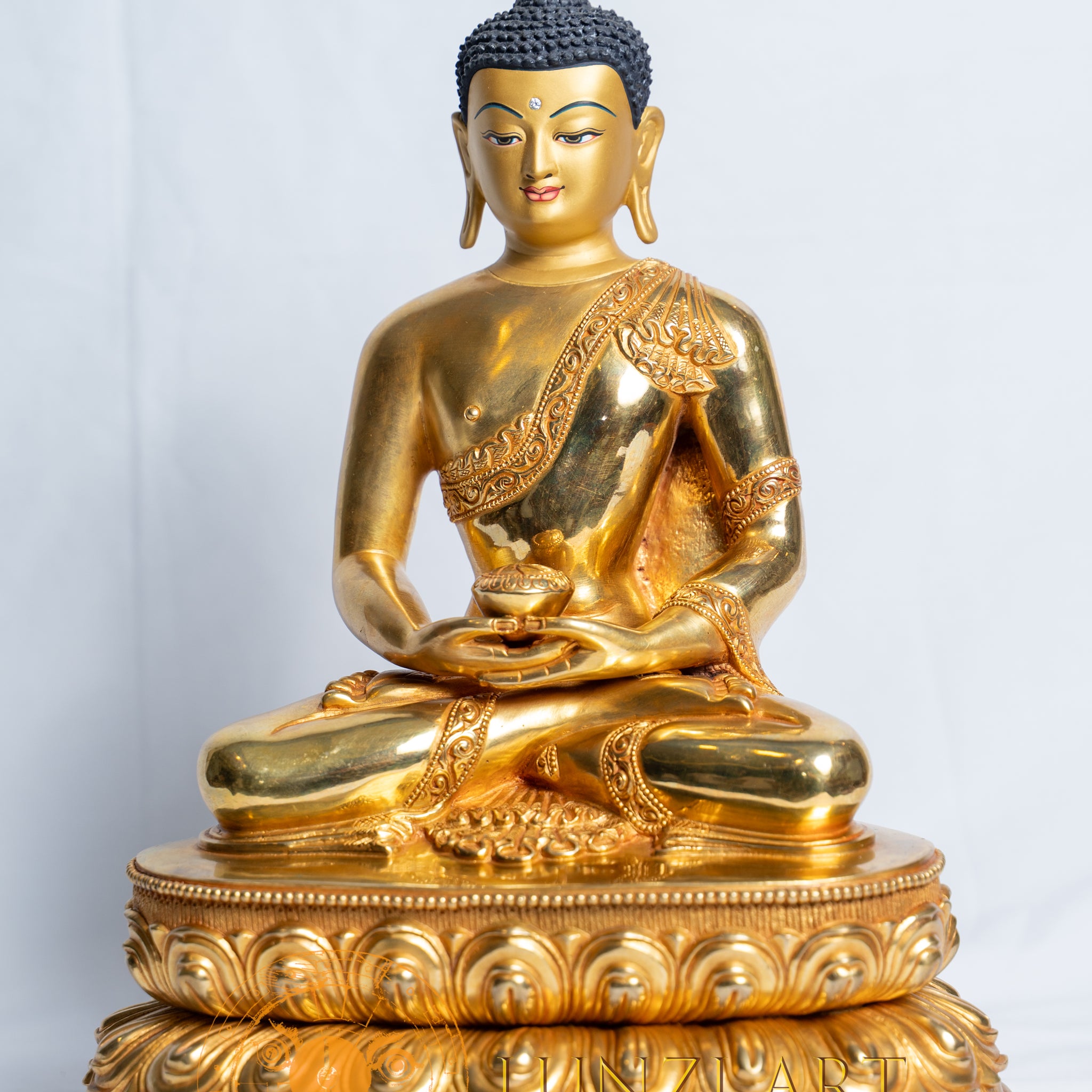 Amitabha Buddha Statue | Copper Full Gold Plated