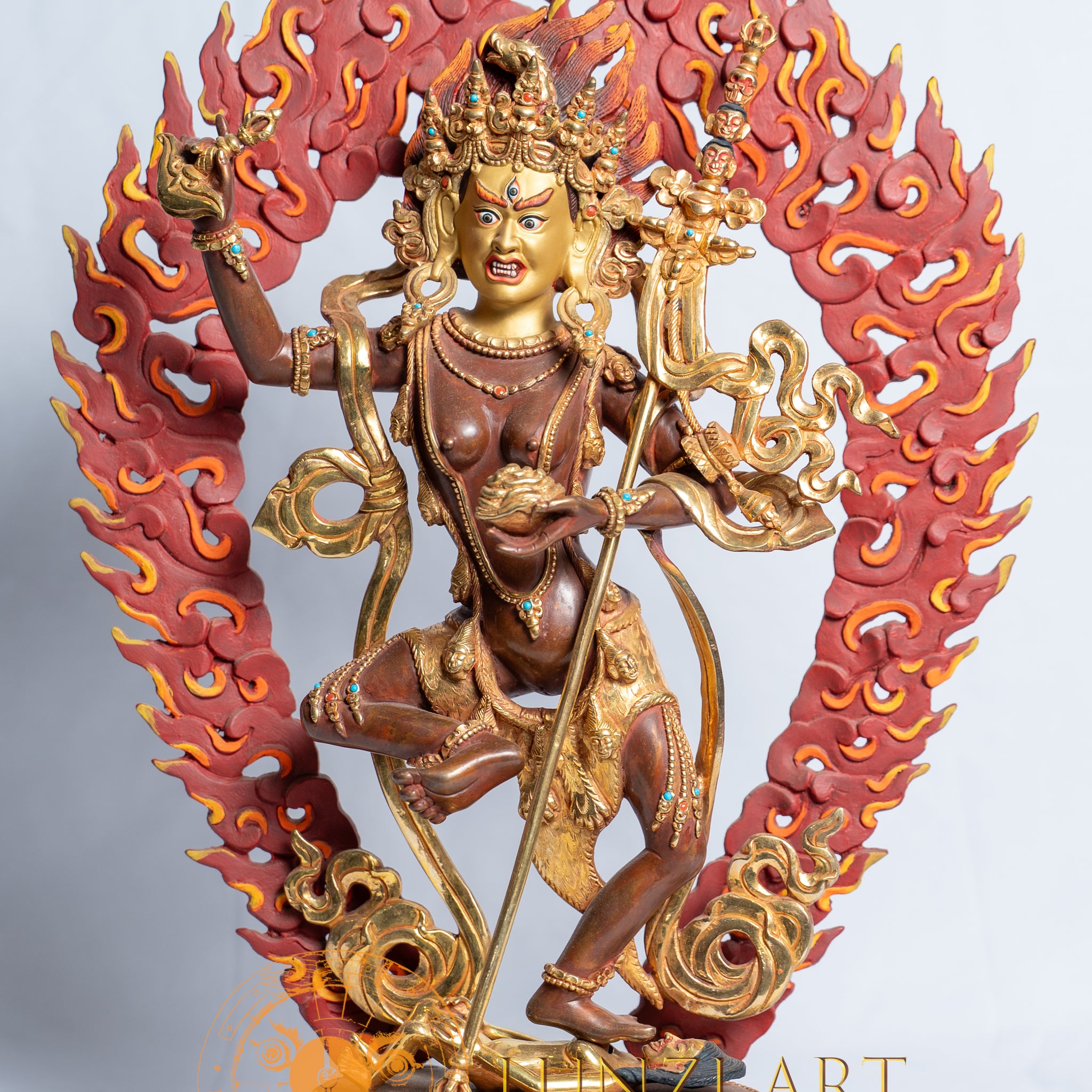 Vajravarahi (Dorje Phagmo) Statue | Pure Copper with 24k Half Gold Plating