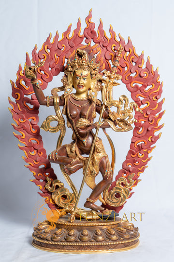 Vajravarahi (Dorje Phagmo) Statue | Pure Copper with 24k Half Gold Plating