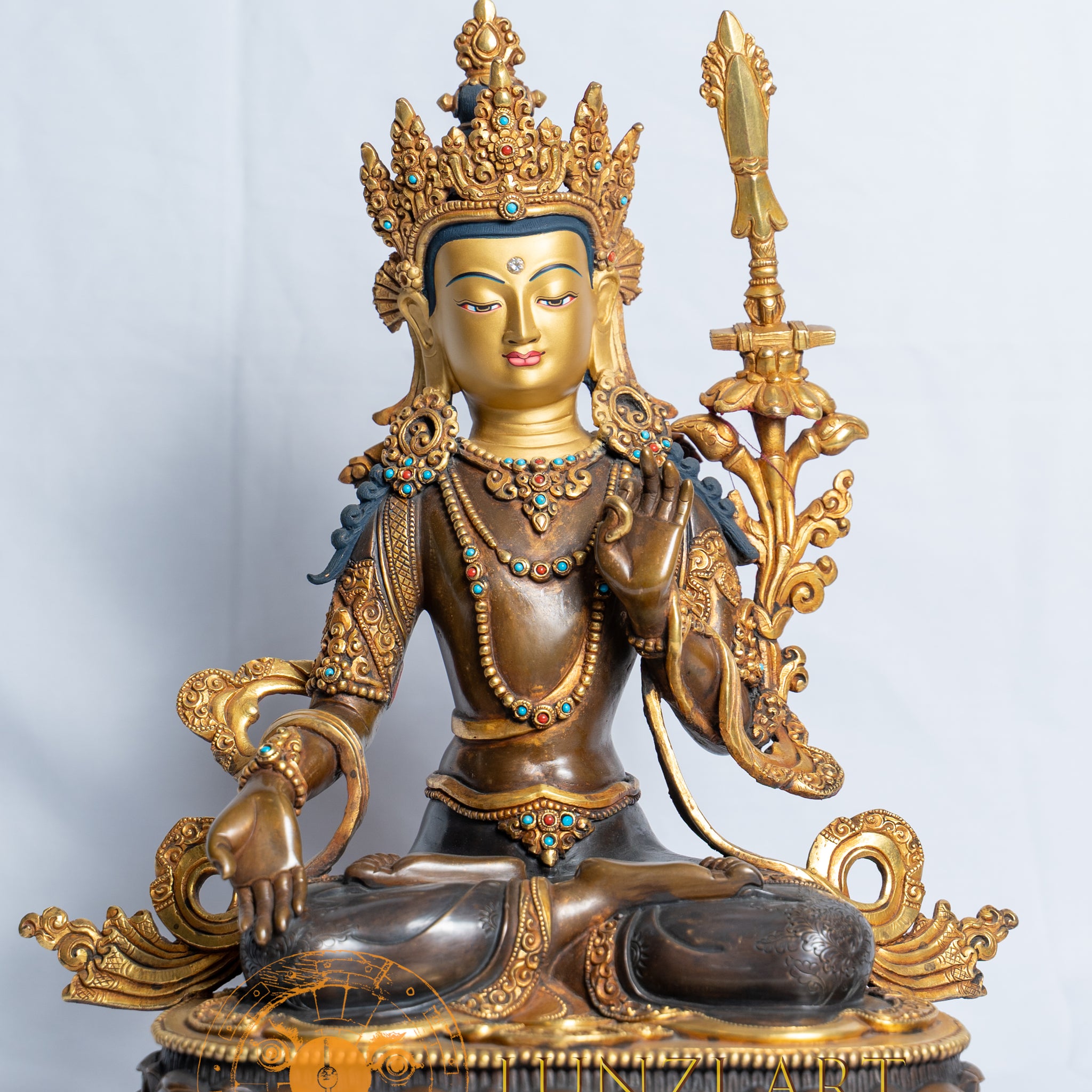 White Manjushri | Copper with 24k Half Gold Plating