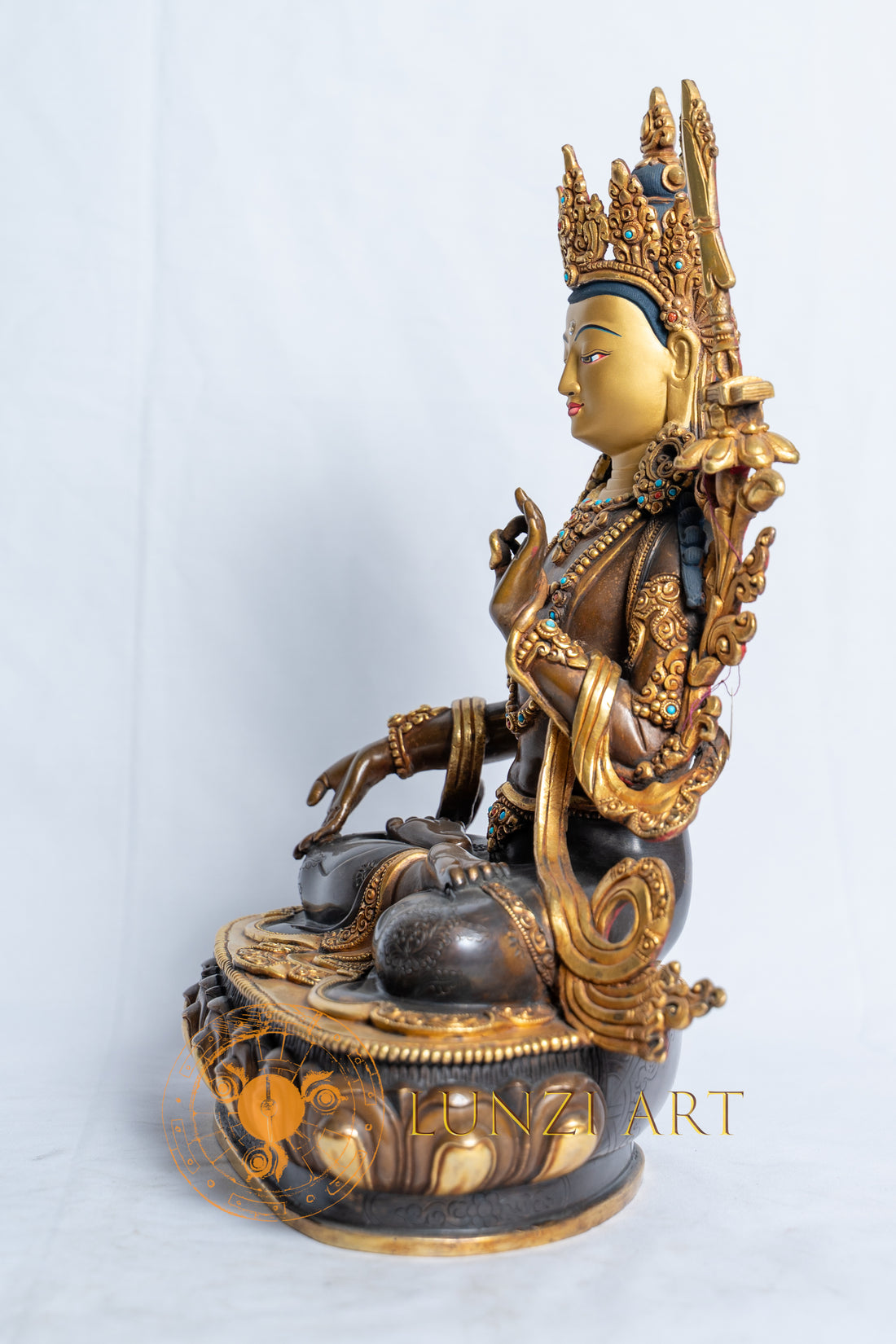 White Manjushri | Copper with 24k Half Gold Plating