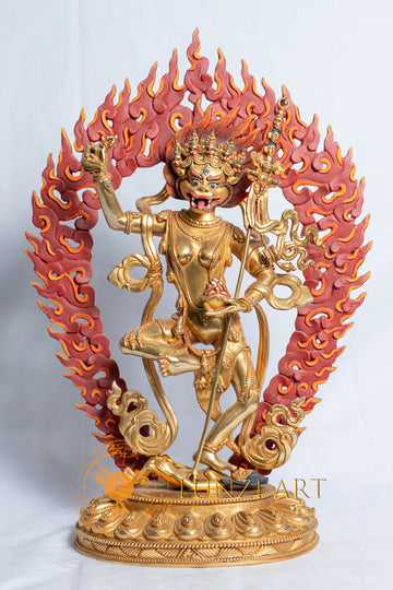 Simha Mukha Statue | Copper with 24k Full Gold Plating