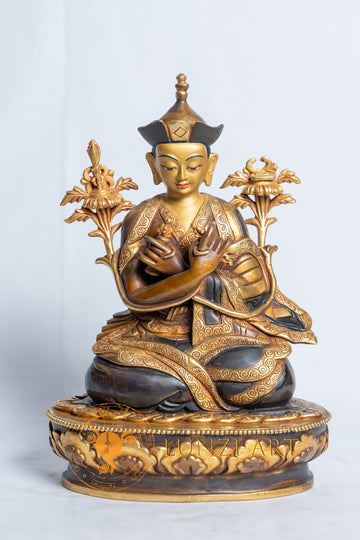 Rangjung Rigpe Dorje (The 16th Karmapa) | Half Gold Plated  Statue