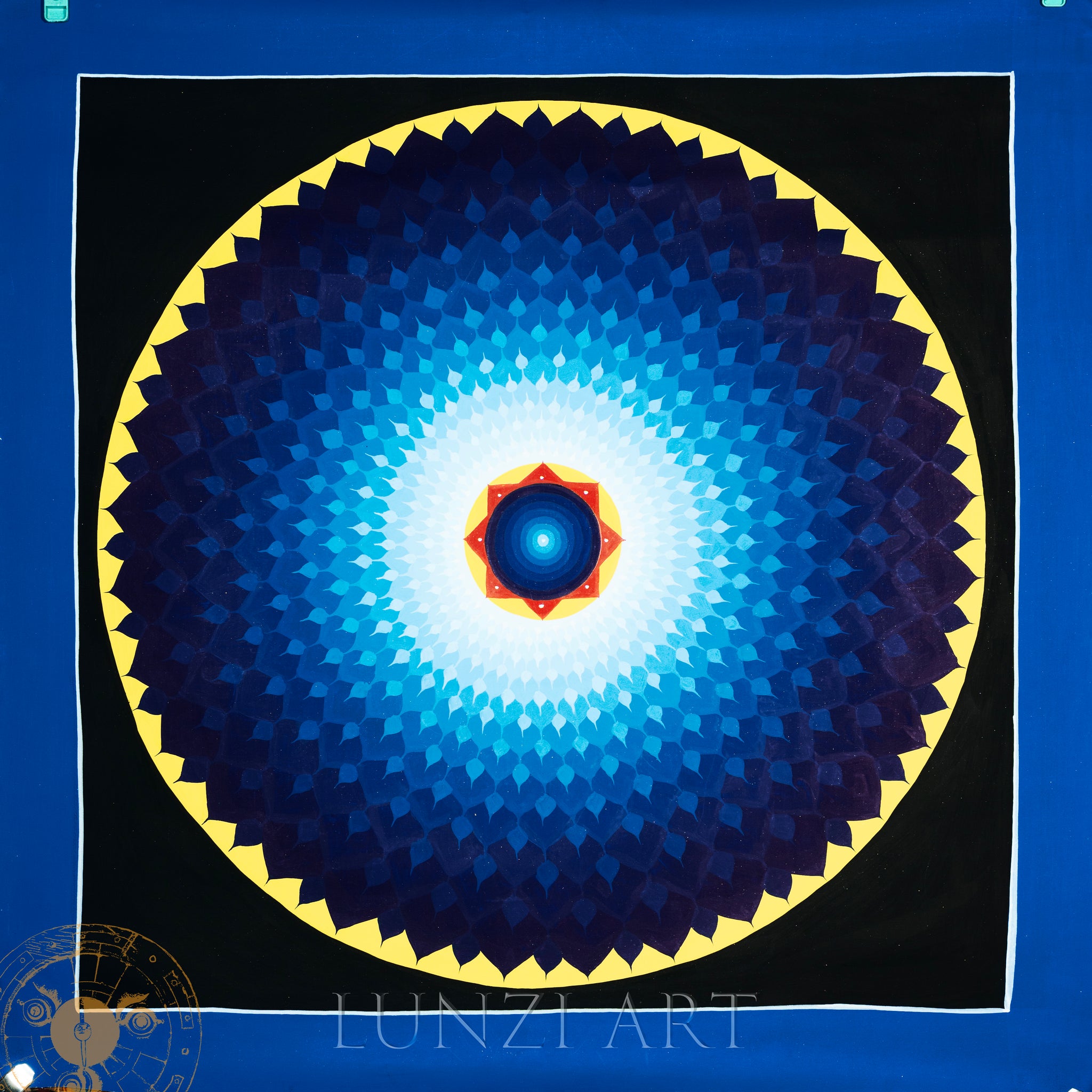 Hand-Painted Lotus Mandala Thangka