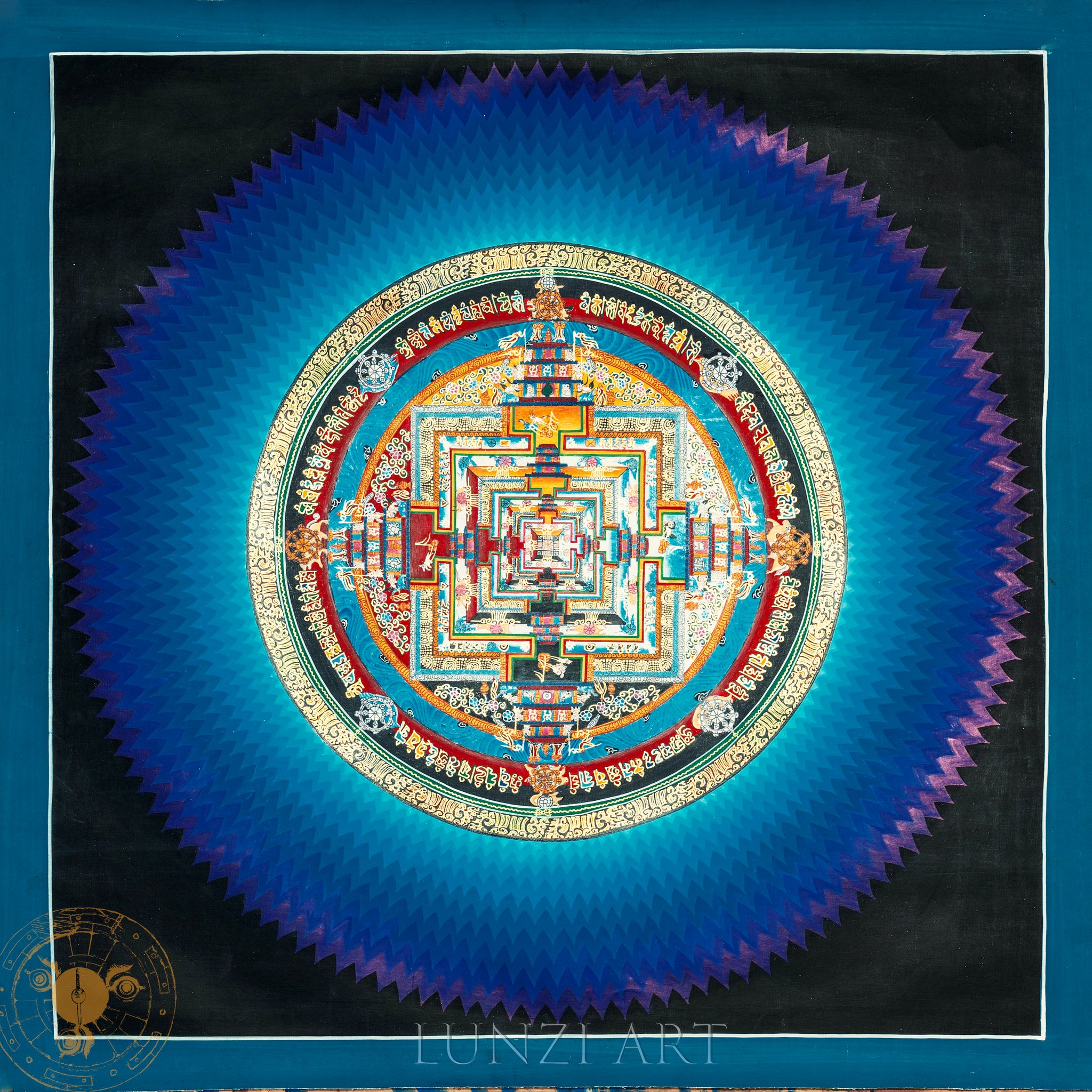 Handmade Lotus Kalachakra Mandala Thangka