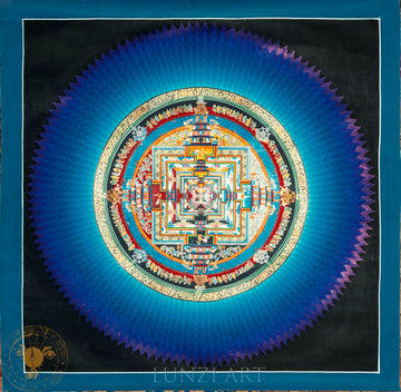 Handmade Lotus Kalachakra Mandala Thangka