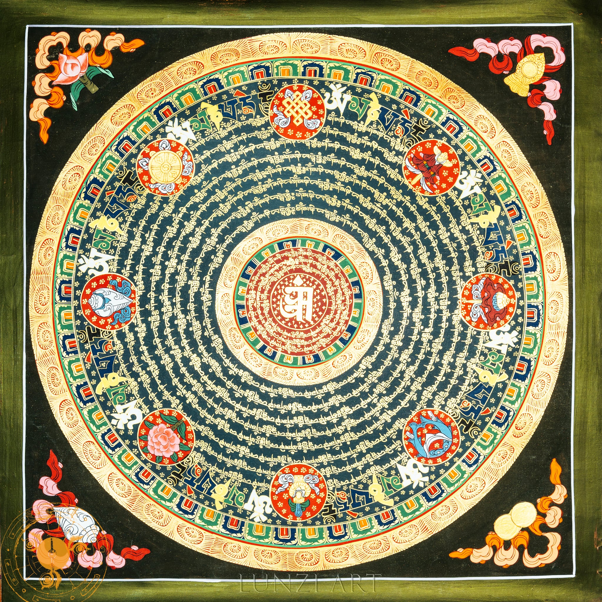 Hand painted Mantra mandala “Om”