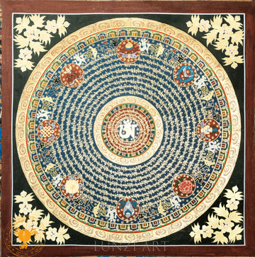 Hand Painted “OM” mantra mandala thangka
