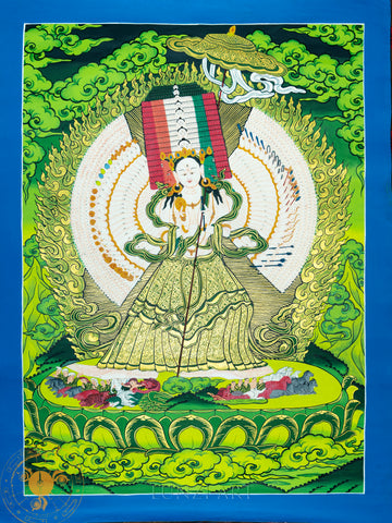 The Radiant Dukar Thangka: A Sacred Shelter of Compassion