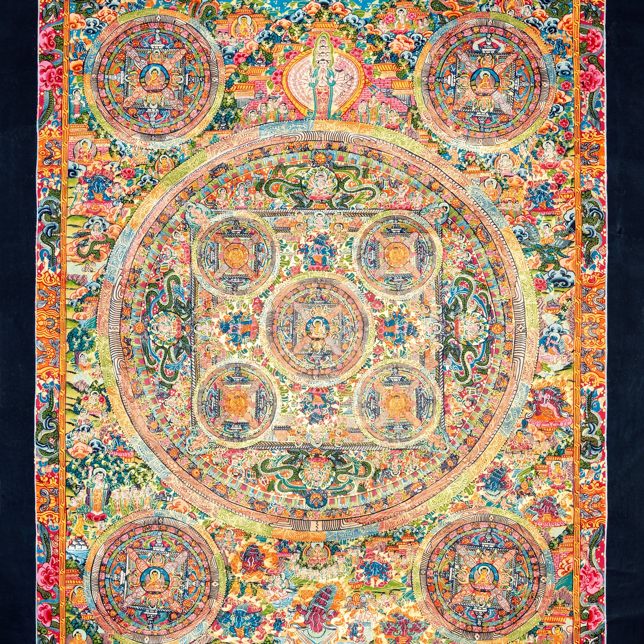 The Handmade Traditional Mandala Thangka of Holy Enlightenment