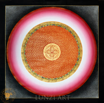 The sacred voice, the sacred bloom "Om ma na bei mei hu mandala Thangka"