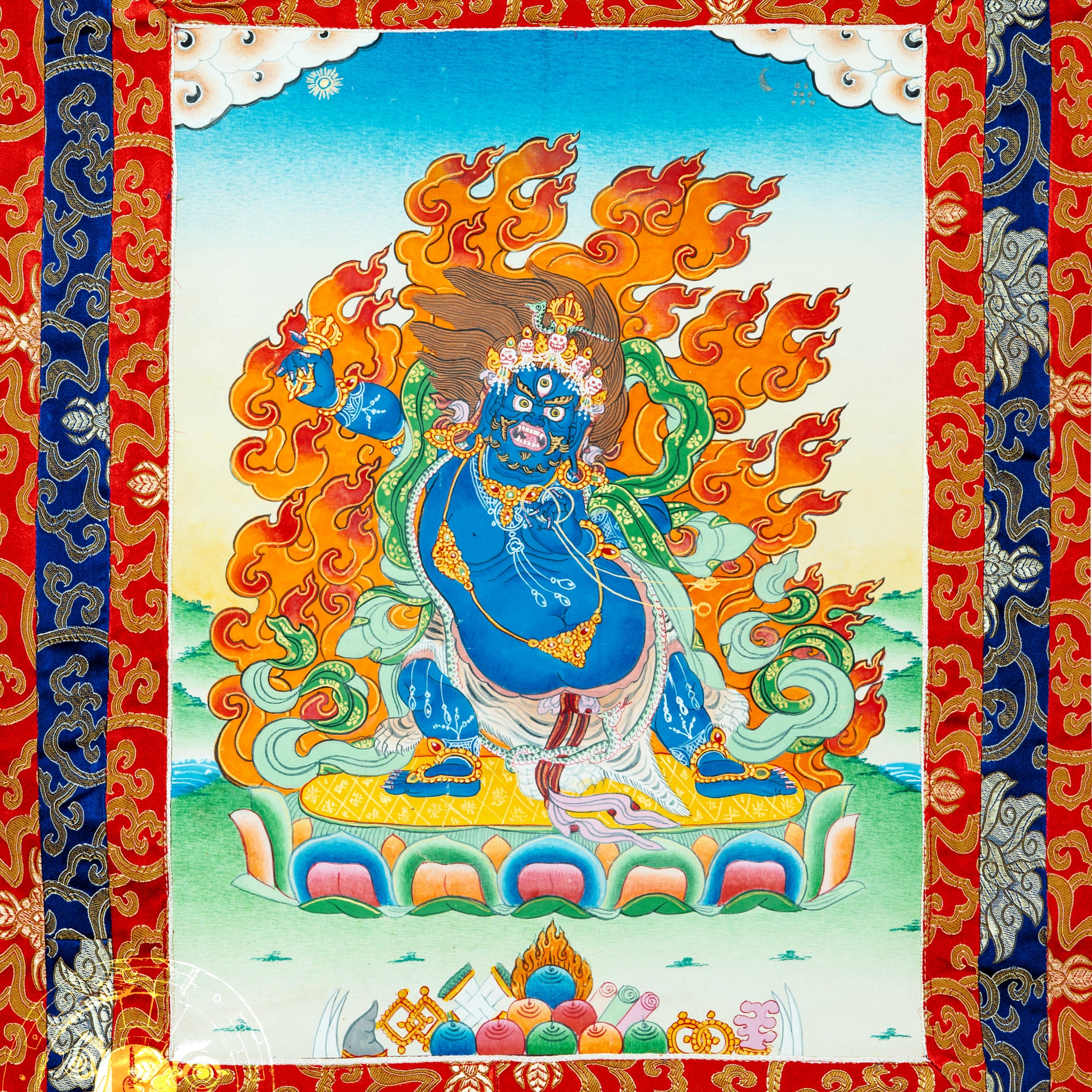 Hand-Painted Vajrapani – The Fierce Protector of Enlightenment