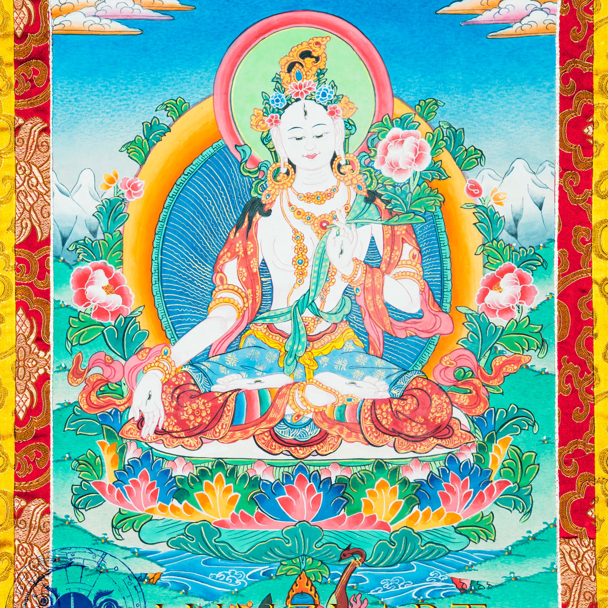 Hand-Painted Thangka White Tara