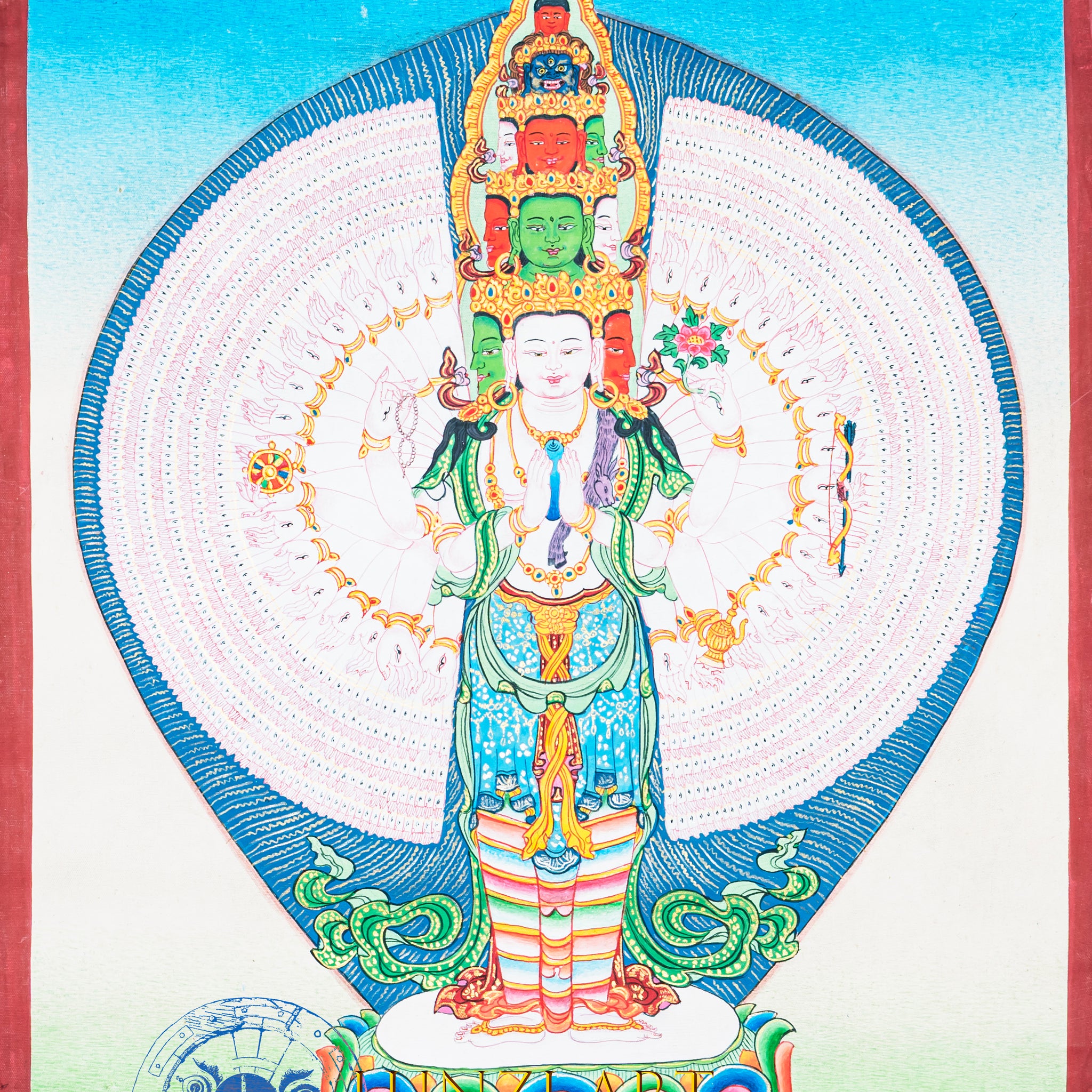 Hand-Painted Thangka Thousand-Arm Avalokiteshvara– Boundless Compassion