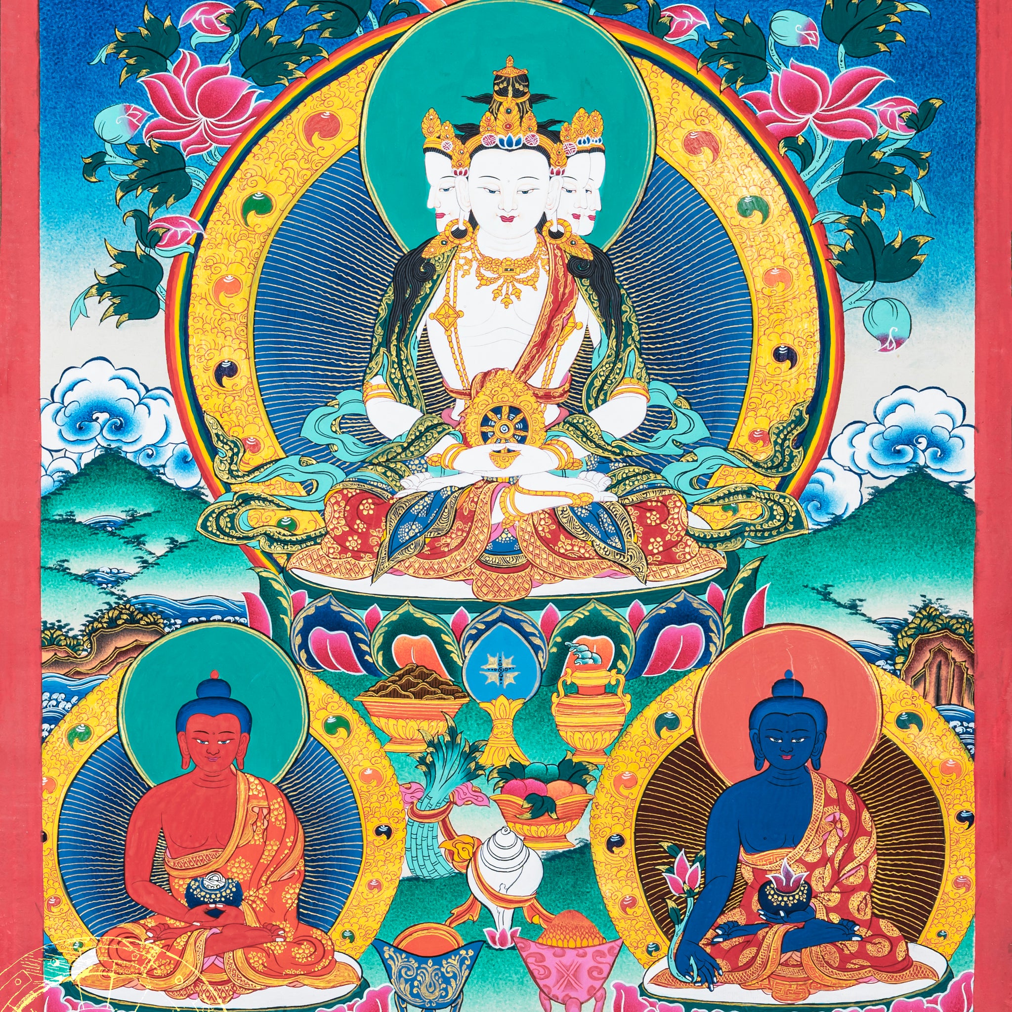 Hand -Painted Thangka Vairocana Buddha: The Illuminating Icon of Enlightenment