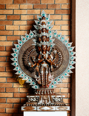Large Multi-Faceted Thousand-Armed Avalokiteshvara Standing Statue — Masterfully Crafted by a Nationally Certified Artisan