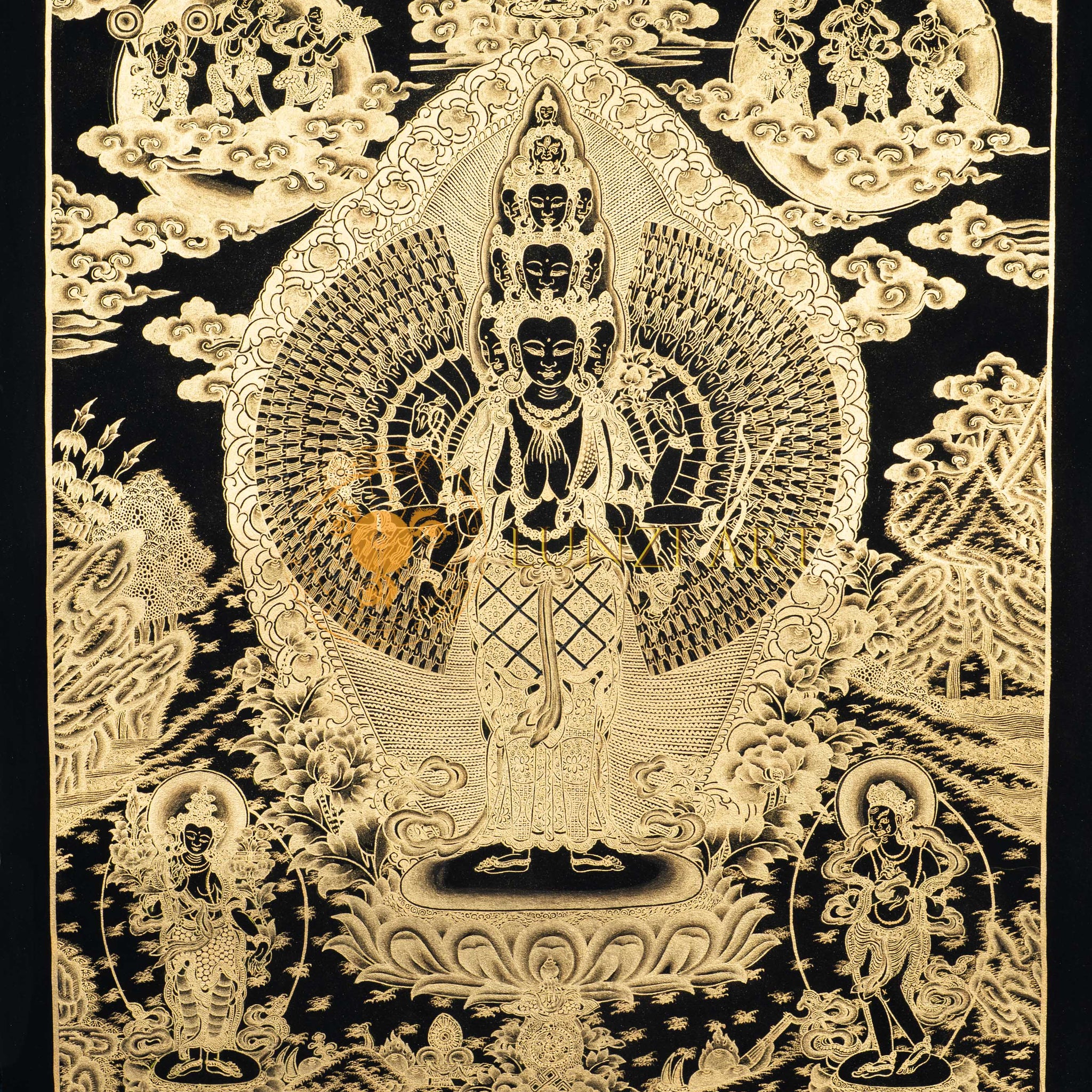 Handpainted Avalokiteshvara (Chenrezig) Thangka