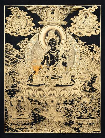 Hand-Painted White Tara Thangka