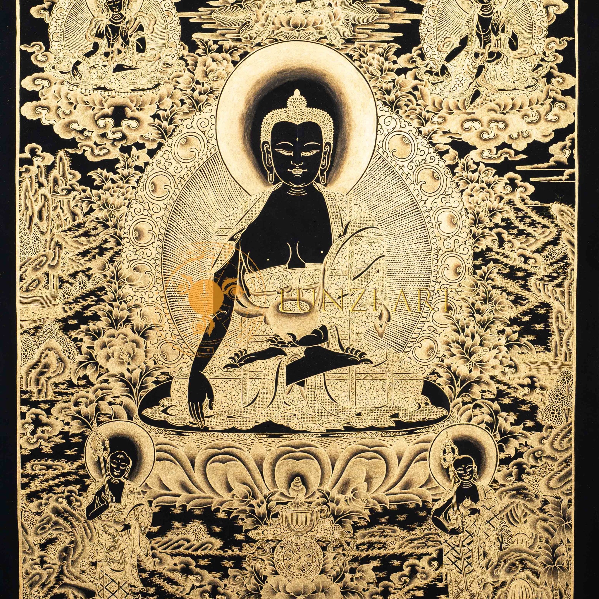 Hand-Painted Medicine Budhha Thangka