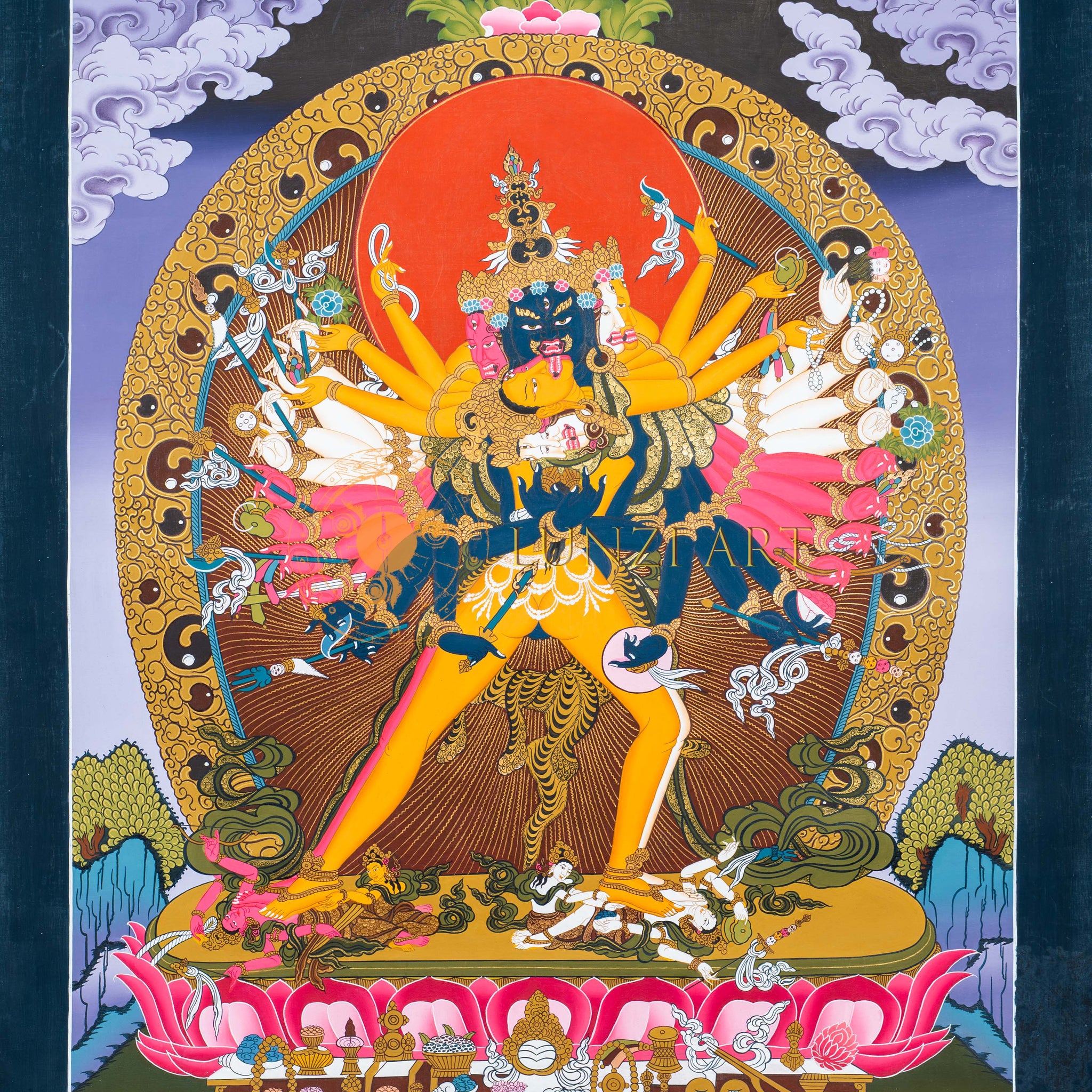 Hand-Painted Kalachakra Deity Thangka