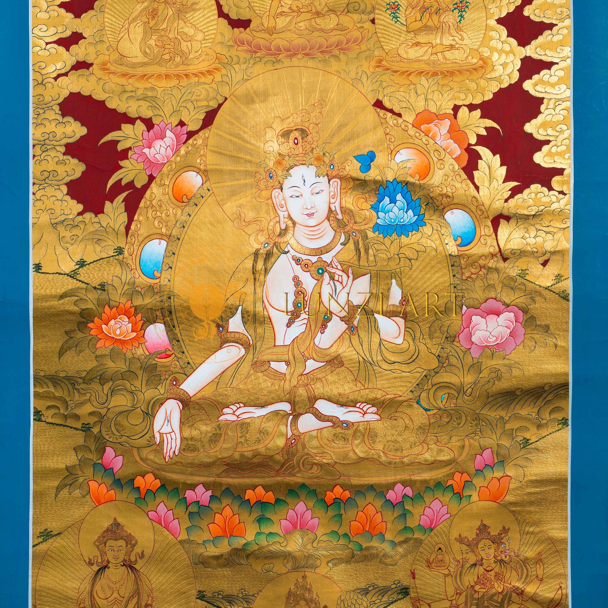 The Embodiment of Compassion: White Tara Thangka Painting