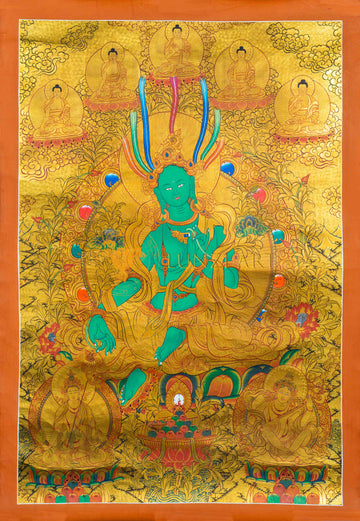 Il Salvatore di Smeraldo: Thangka di Tara Verde in Oro