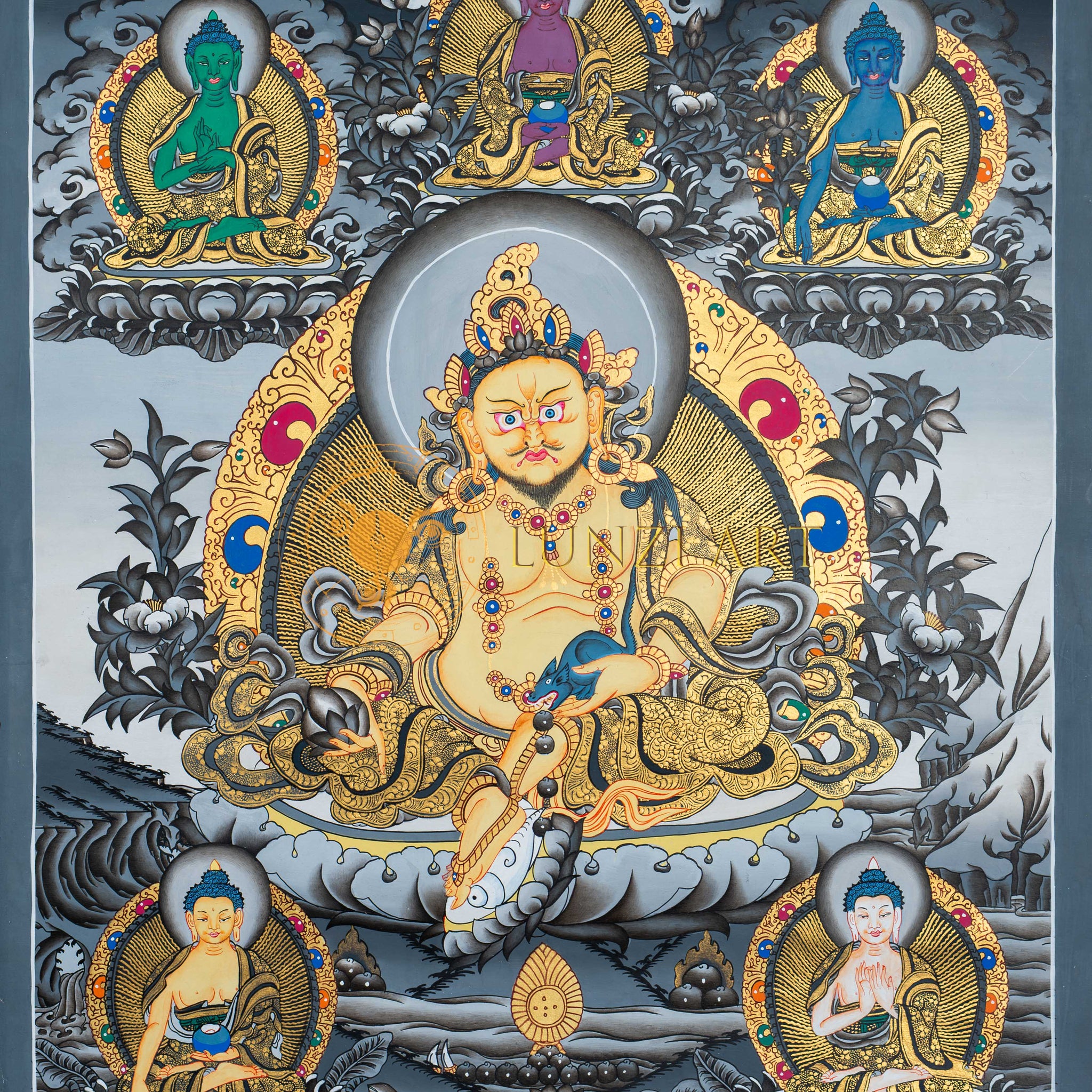 Jambhala Thangka tibetano